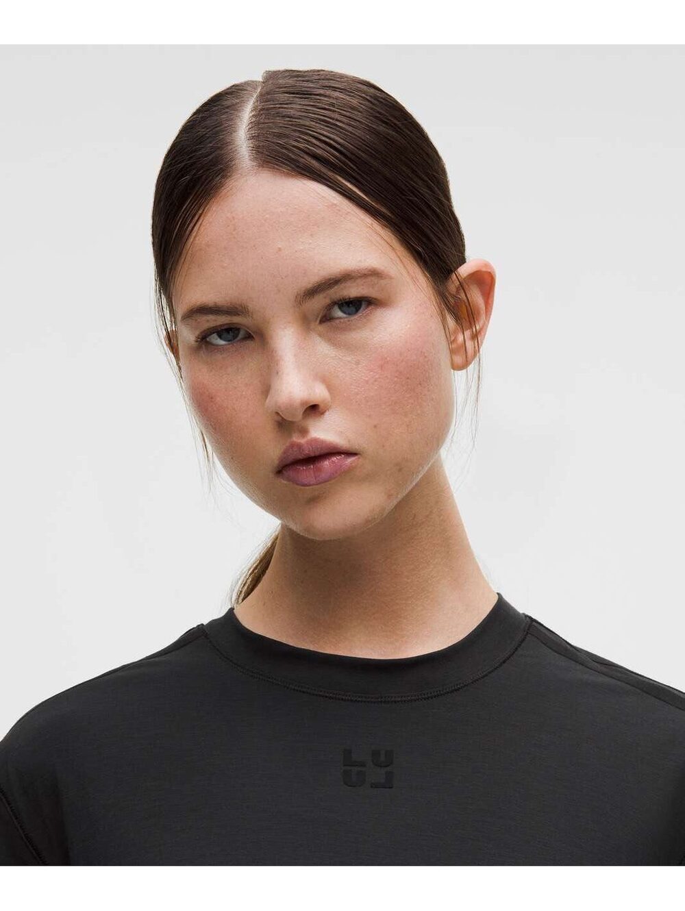 Lululemon Jersey Training Cropped Short-Sleeve Shirt *Flocked Black / Black